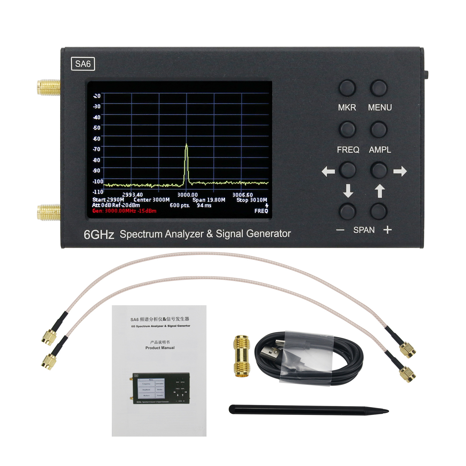 Analizator widma SA6 6GHz, gen – Signal Generator Spectrum Analyzer recenzja i cena